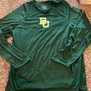 Men’s Nike Baylor Long Sleeve Shooting Shirt Green Size XXL
